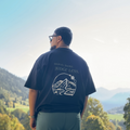 Unisex organic oversized high neck t-shirt | travel more judge less